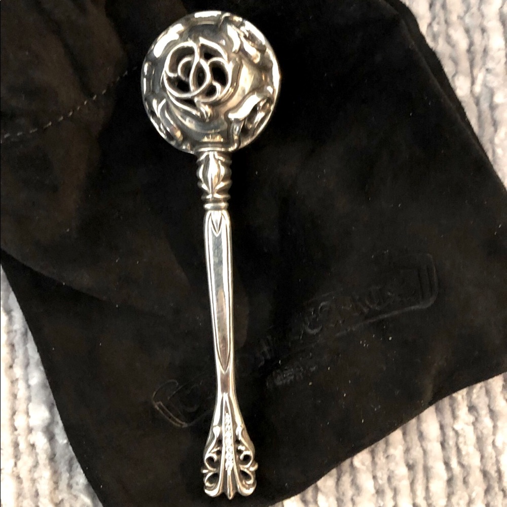 Chrome Hearts Silver Baby Rattle w Real Diamonds.